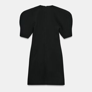 Zara Elegant Black Puff Sleeve Mini Dress